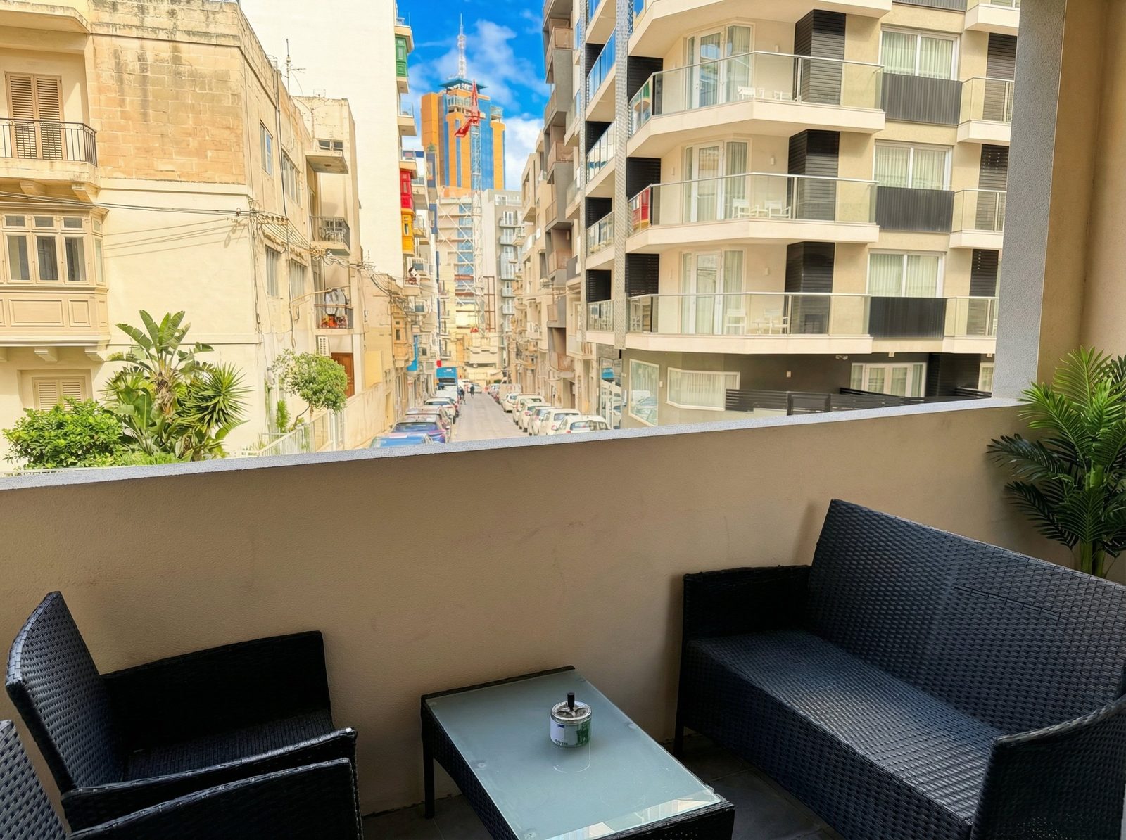 Terrace with street view